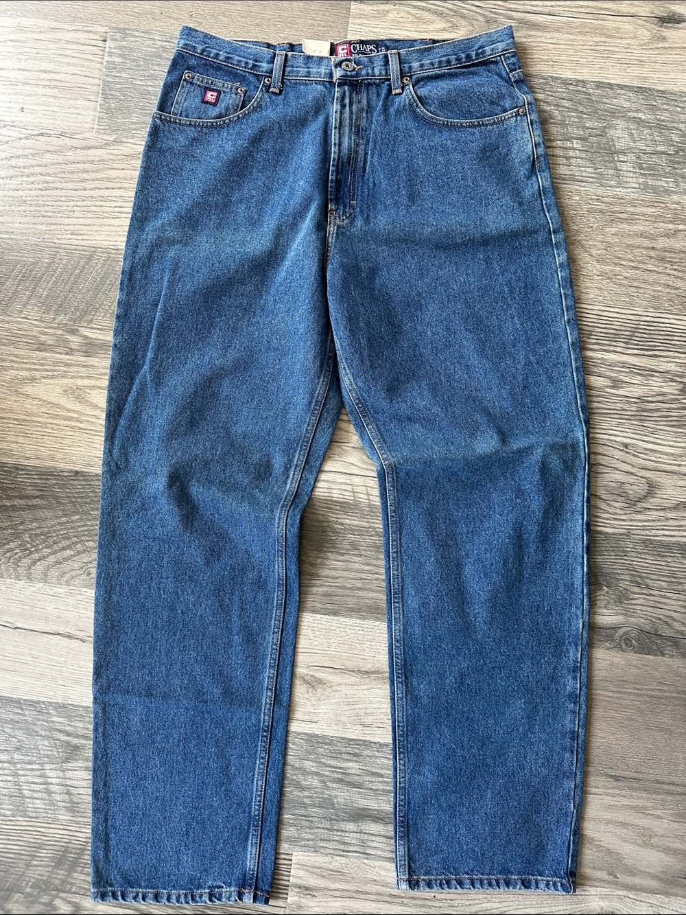 Ralph Lauren Chaps NWT denim blue dark stone wash Jeans men's size 36x34